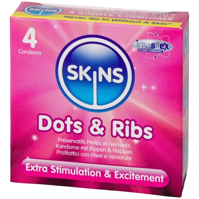Skins Genoppte & Gerippte Kondome 4 Stk