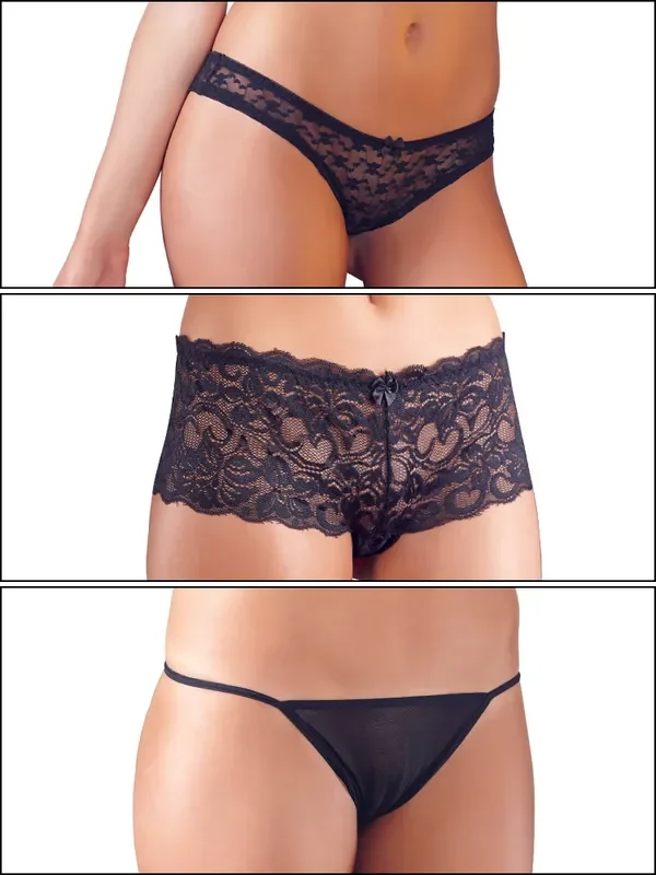 Slip-Set 3er Pack, schwarz