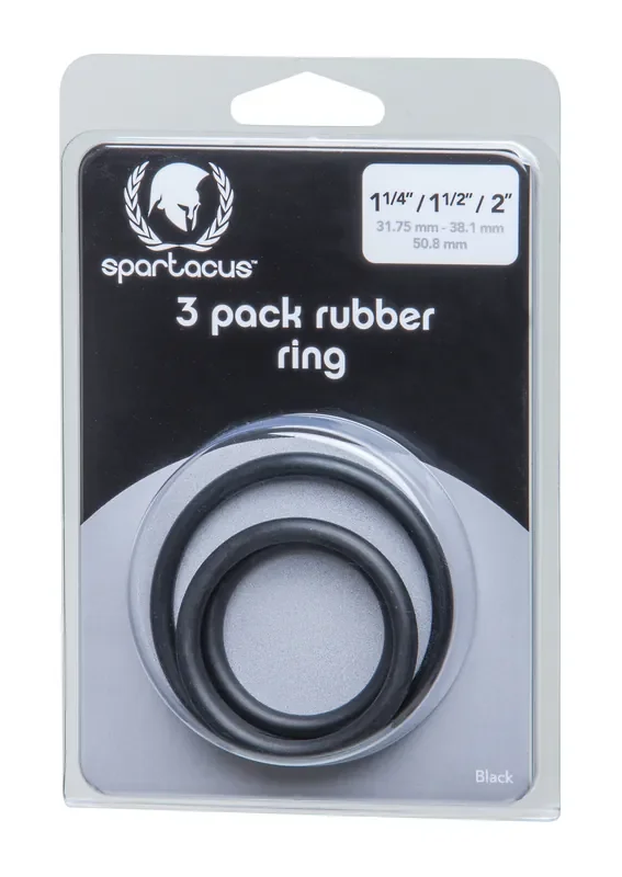 SPARTACUS Gummipenisring-Set 3er schwarz