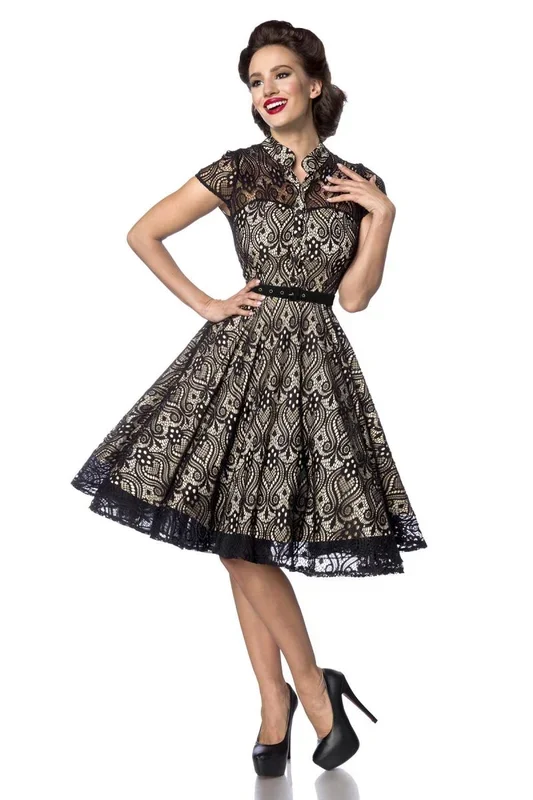 Spitzenkleid mit ausgestelltem Rock