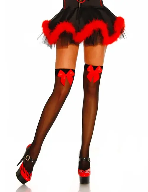 Stockings mit Satinschleife schwarz