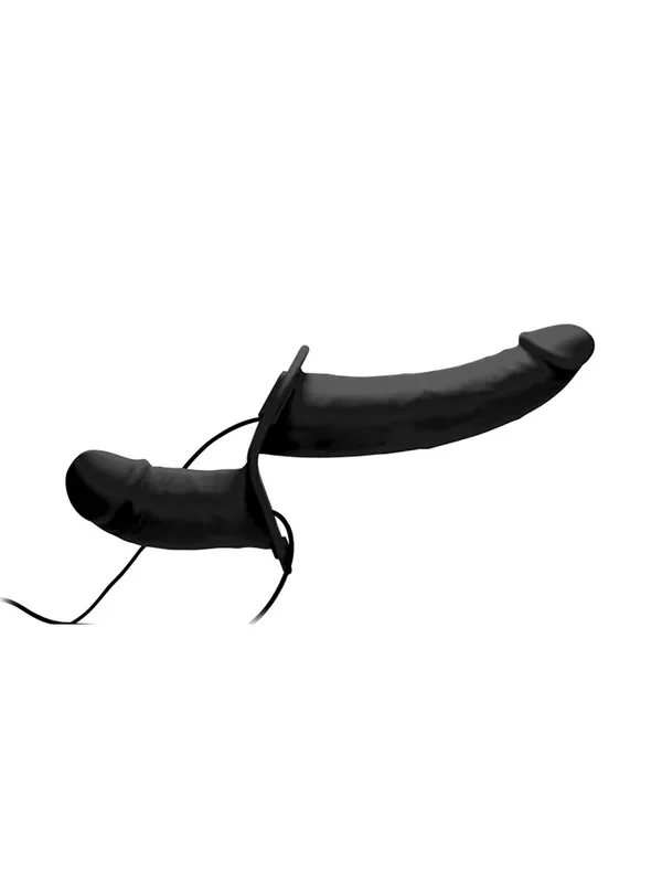 Strap U Power Peggar Strap-On mit Doppelvibrator, schwarz