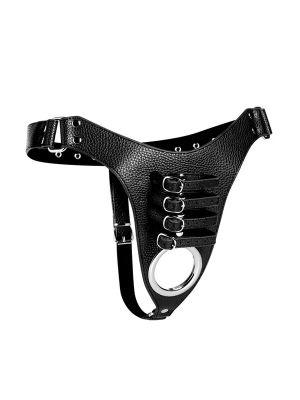 Strict Male Chastity Harness Keuschheitsgürtel mit Peniskäfig, schwarz