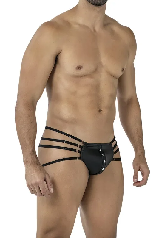 String aus matten Material und Gummibändern – Schwarz