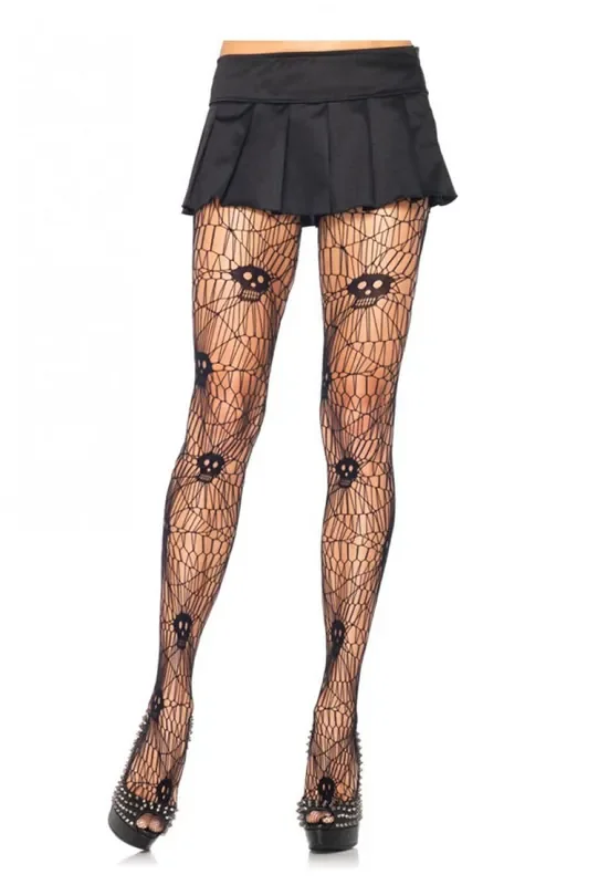 Strumpfhose mit Totenkopf-Muster