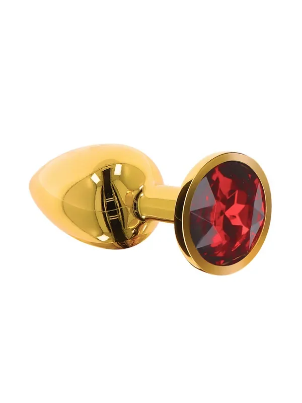 TABOOM Butt Plug Jewel Analplug mit Schmuckstein, rot/gold