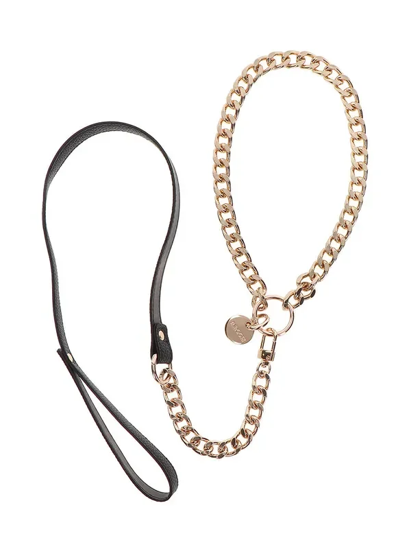 TABOOM Dona Statement Halskette + Leine, gold/schwarz
