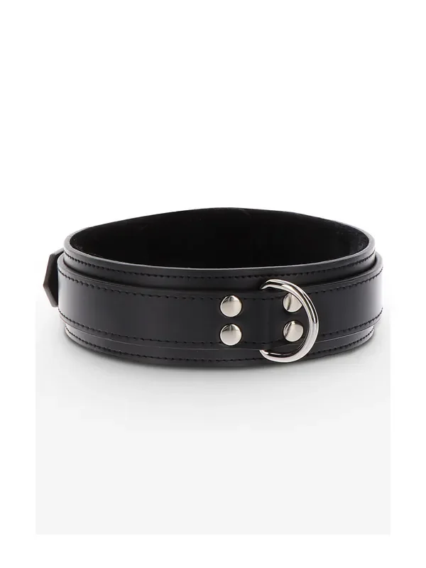 TABOOM Heavy D-Ring Collar Kunstleder-Halsfessel, schwarz