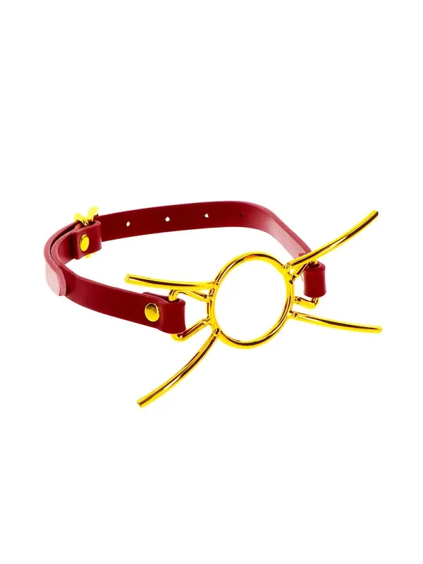 TABOOM Open Mouth Spider Gag Ringknebel, gold/rot
