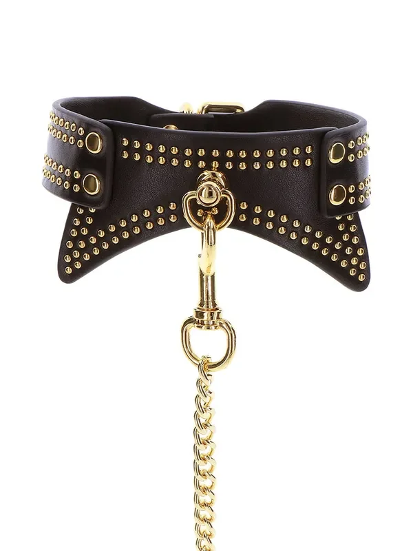 TABOOM Studded Collar & Leash Halsfessel & Leine, schwarz/gold