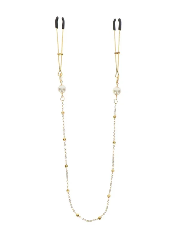 TABOOM Tweezers Pearl & Chain Nippelklemmen, gold