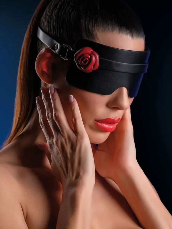 TABOOM Wild Roses Blindfold Augenbinde, schwarz/rot