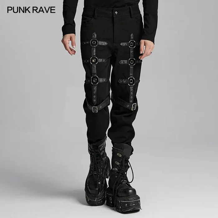 taillierte Hose mit Riemen-Design