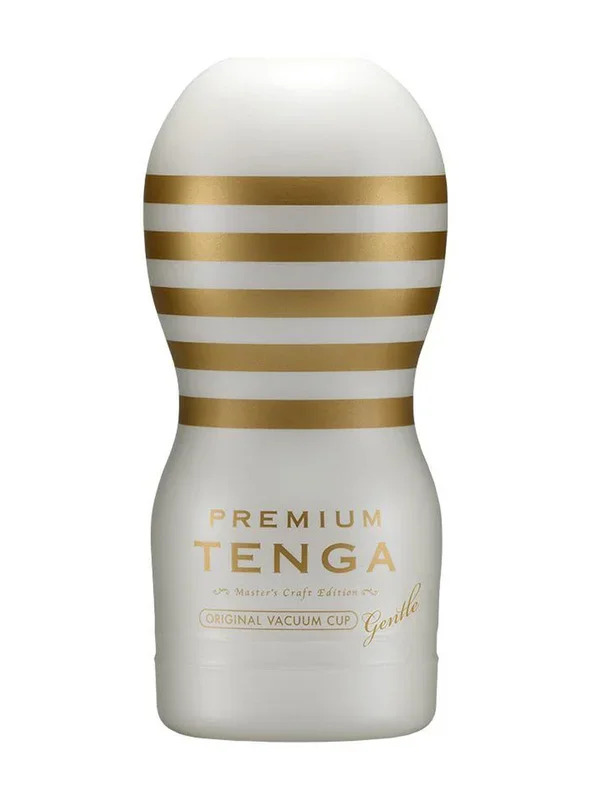 Tenga Premium Original Vacuum Cup Gentle: Masturbator, weiß/gold