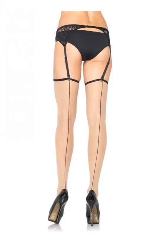 Transparente Strapsstrümpfe aus Lycra