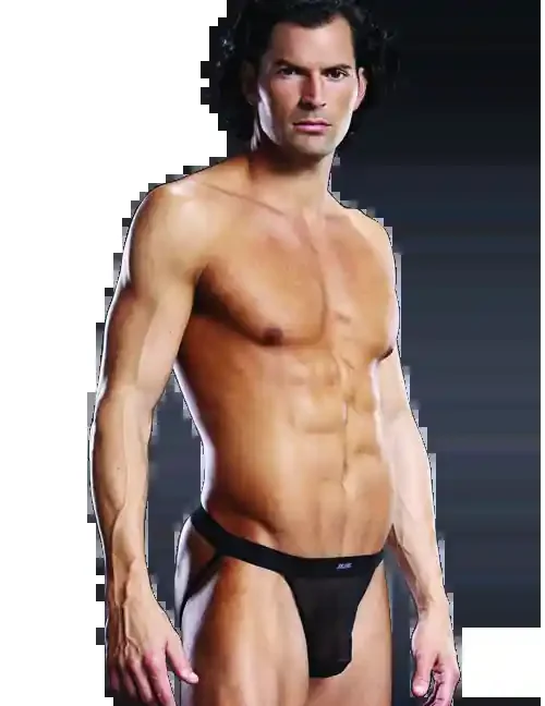 Transparenter Jock Strap Slip in schwarz