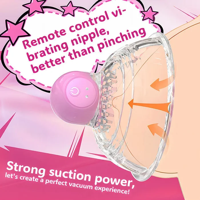 Transparenter Nippelvibrator mit Fernbedienung und 10 Vibrationsmodi