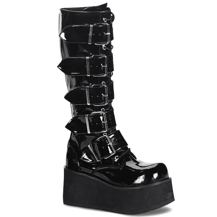 Trashville-518 (Boots Größe: 9 – Gr. 41, High Heel Farbe: Schwarz)