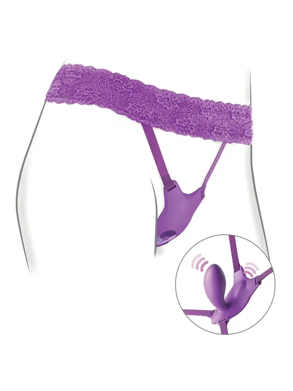 Ultimate G-Spot Butterfly Strap-On G-Punkt-/Klitorisvibrator, lila