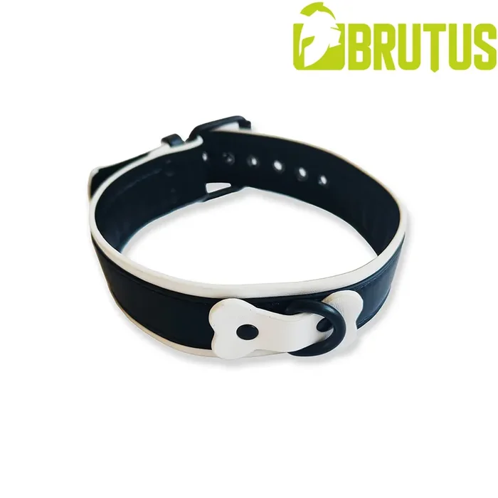 Veganes Puppy-Halsband – Schwarz/Weiß