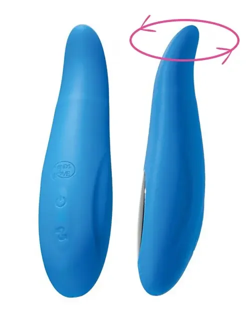 Vibrator Gusto mit rotierender Spitze, blau