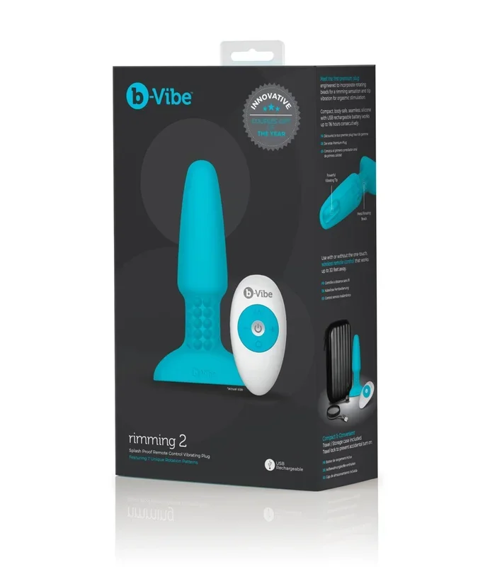 Vibro-Anaplug mit Rotation blau