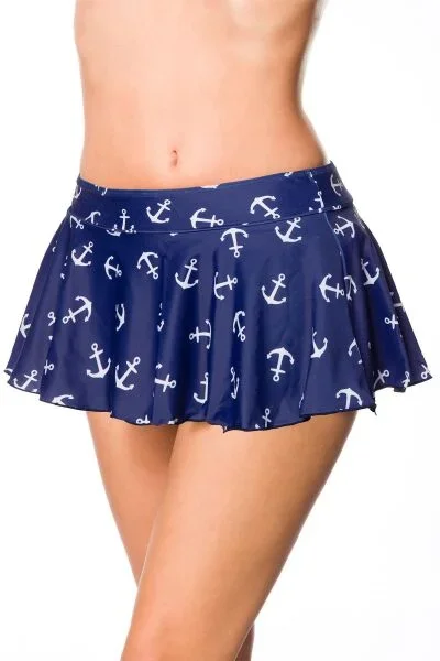 Vintage Baderöckchen Blau mit Ankern