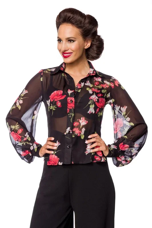 Vintage-Bluse mit Blumenmuster