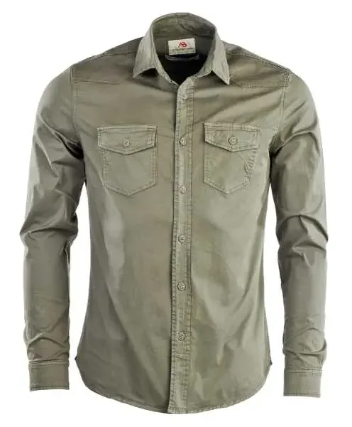 Vintage Hemd Langarm Oliv