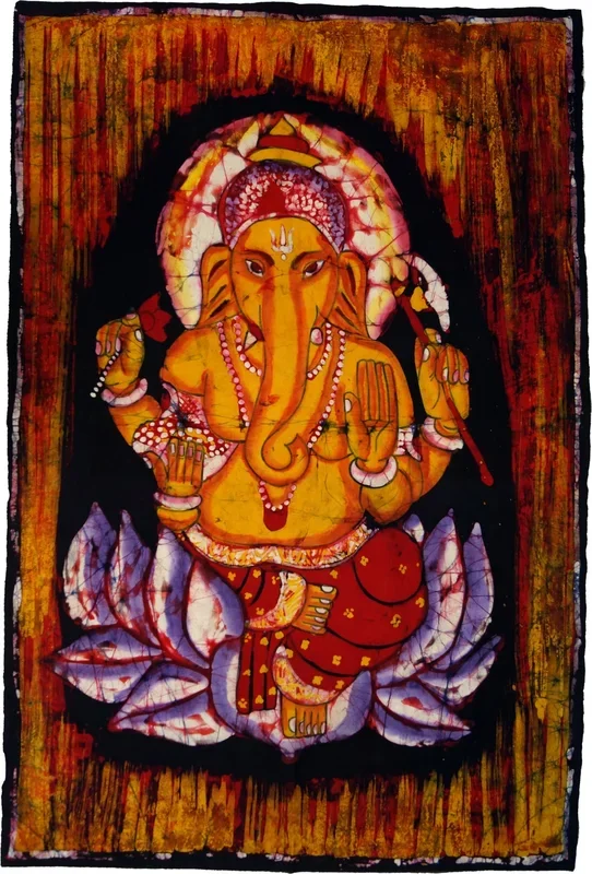 Wandbild Ganesha – Batikbild Handgemalt 87*67cm
