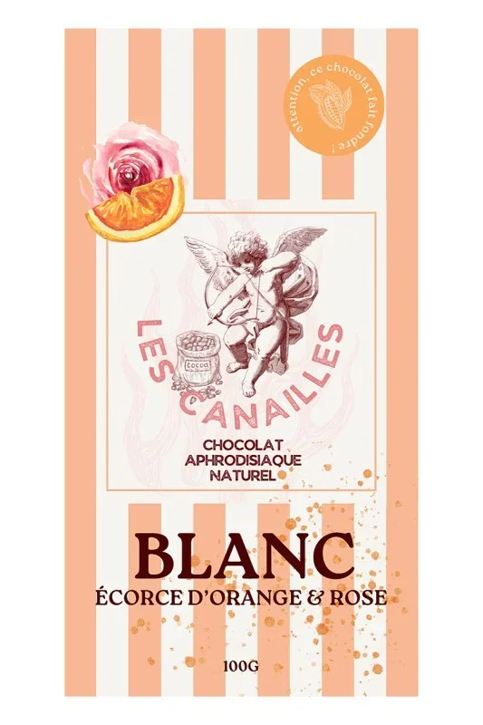 Weiße Schokolade mit Orangenschale und Rose – Sanfte Sinnlichkeit – 100 g