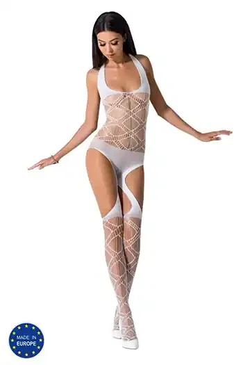 weißer Bodystocking BS060 von Passion Universalgröße