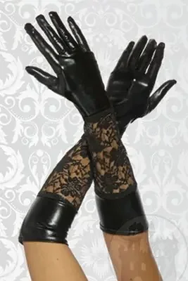 Wetlook-Handschuhe mit Spitze
