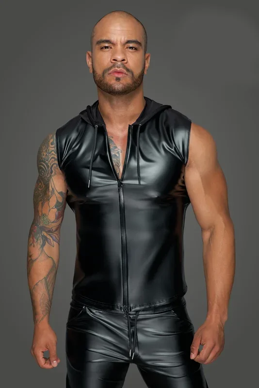 Wetlook Kapuzenshirt mit 2-Wege Reißverschluss