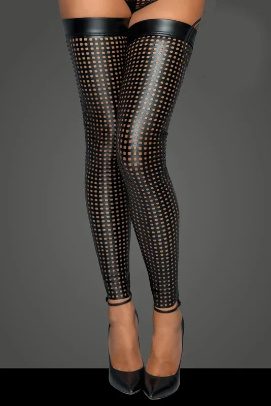 Wetlook-Strümpfe mit Cut-Outs