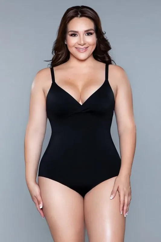 What Waist korrigierender Bodysuit – Schwarz