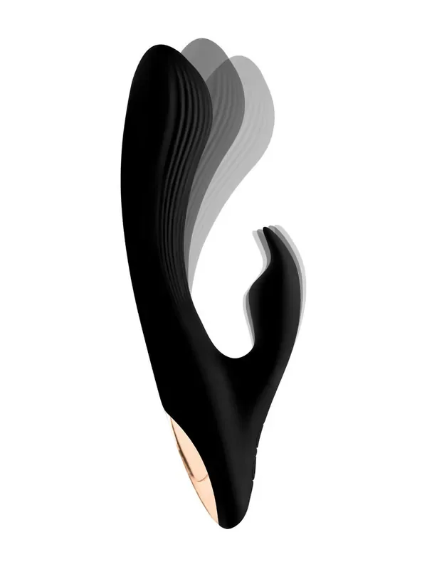 Wonder Vibes 7X Bendable Silicone Rabbit Bunnyvibrator, schwarz/roségold