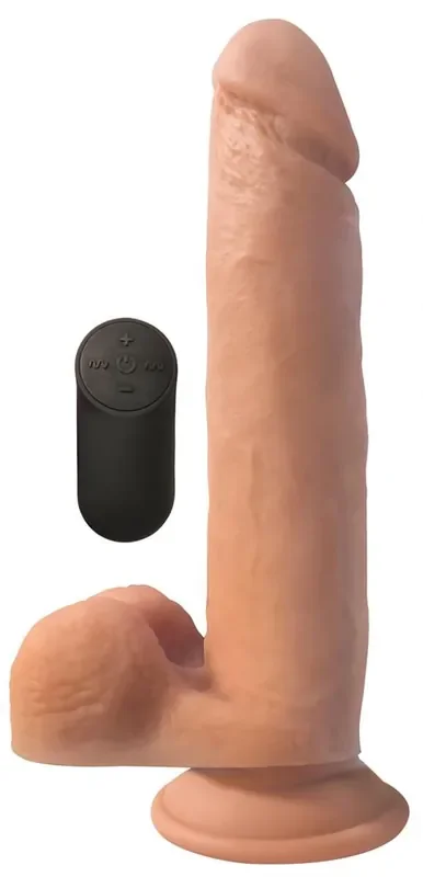 XL Realistischer, vibrierender Dildo mit Saugnapf – Hautfarben