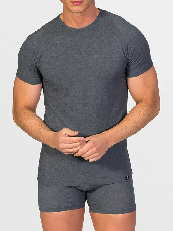 Zero Defects Crew Neck Egyptian Cotton T-Shirt, graphit